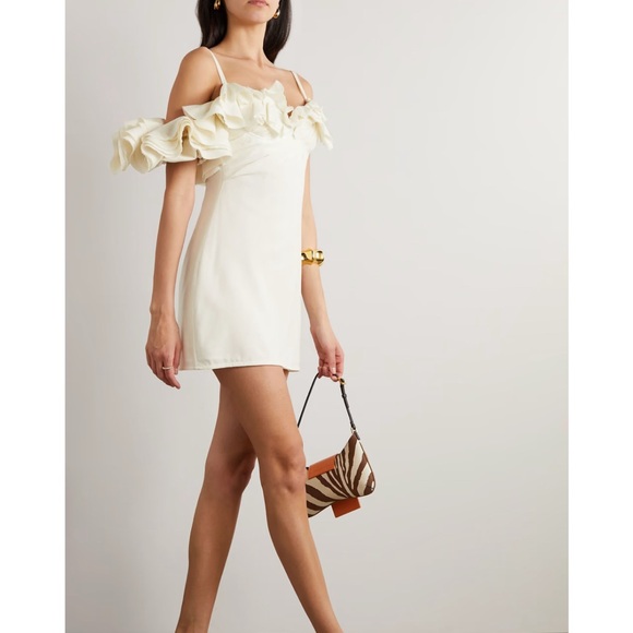 Jacquemus Duna Ruffled Wool-Blend Mini Dress - FR36 (US 4) - Picture 5 of 6